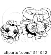05/23/2024 - Bull Minotaur Longhorn Cow Soccer Mascot Cartoon
