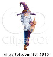 Poster, Art Print Of Wizard Merlin Cartoon Beard Magician Man Character