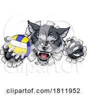 Wolf Werewolf Volleyball Volley Ball Claw Mascot