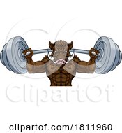 05/25/2024 - Boar Razorback Hog Weight Lifting Gym Mascot