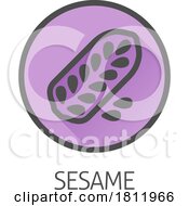 Poster, Art Print Of Sesame Seed Capsule Pod Food Allergen Icon Concept