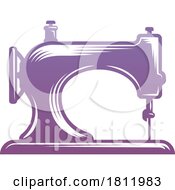 Poster, Art Print Of Gradient Purple Vintage Sewing Machine