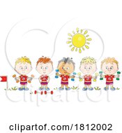 Poster, Art Print Of Cartoon Children Working Out