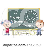 Poster, Art Print Of Cartoon School Children Ready For Summer Vacation