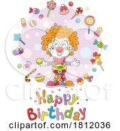 Cartoon Clown With Happy Birthday Greeting by Alex Bannykh