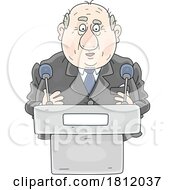 Poster, Art Print Of Cartoon Government Offical Politician Giving A Speech