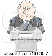 Cartoon Government Offical Politician Giving A Speech