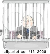 Cartoon Fat Government Offical Politician Behind Bars