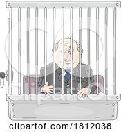 Cartoon Fat Government Offical Politician Behind Bars by Alex Bannykh