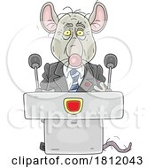 Cartoon Government Offical Political Rat Giving A Speech