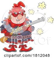 Cartoon Evil Ogre With A Gun