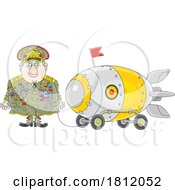 Cartoon Corrupt Army General With A Bomb