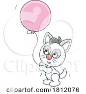 05/30/2024 - Cartoon Kitty Cat With A Balloon