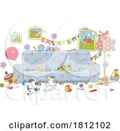 Poster, Art Print Of Cartoon Kitty Cat And Puppy Playing
