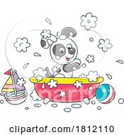 Poster, Art Print Of Cartoon Puppy Dog In A Bath