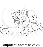 05/30/2024 - Cartoon Kitty Cat Playing With A Ball