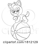 Poster, Art Print Of Cartoon Kitty Cat Playing With A Ball