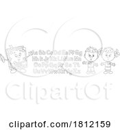 Poster, Art Print Of Cartoon School Children With A Book And Alphabet