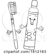 Cartoon Tooth Brush And Paste Characters