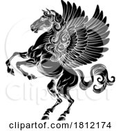 Poster, Art Print Of Pegasus Horse Crest Rampant Heraldic Coat Of Arms
