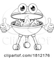 Barbecue Cartoon Mascot Charcoal BBQ Person