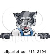 Poster, Art Print Of Wolf Mascot Decorator Gardener Handyman Worker