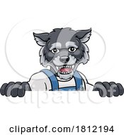 05/31/2024 - Wolf Mascot Decorator Gardener Handyman Worker