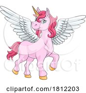Poster, Art Print Of Unicorn Pegasus Wings Horn Horse Animal Cartoon