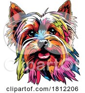 Poster, Art Print Of Colorful Yorkie Dog