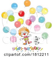 Happy Birthday Greeting With A Puppy And Clown by Alex Bannykh