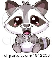 Poster, Art Print Of Cartoon Happy Baby Raccoon