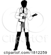 Doctor Man Medical Clipboard Silhouette Person by AtStockIllustration #COLLC1812259-0021