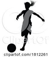 Female Soccer Football Player Woman Silhouette