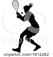 Tennis Player Woman Sports Person Silhouette