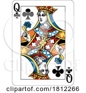 Poster, Art Print Of Queen Of Clubs Design From Deck Of Playing Cards