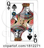 Poster, Art Print Of Queen Of Spades Design From Deck Of Playing Cards