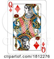 Poster, Art Print Of Queen Of Diamonds Design Deck Of Playing Cards