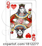 Poster, Art Print Of Queen Of Hearts Design From Deck Of Playing Cards