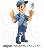 Poster, Art Print Of Bricklayer Mascot Tool Mason Construction Mascot