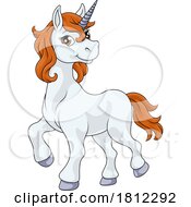 Unicorn Horn Horse Animal Cartoon Mascot From Myth by AtStockIllustration