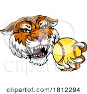 Tiger Tennis Player Animal Sports Mascot