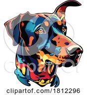 Colorful Dobermann Dog