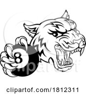 Tiger Angry Pool 8 Ball Billiards Mascot Cartoon