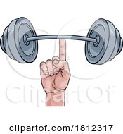 Weightlifting Hand Finger Holding Barbell Concept by AtStockIllustration #COLLC1812317-0021