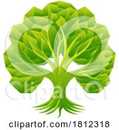 Poster, Art Print Of Green Tree With Gradient