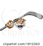 Tiger Ice Hockey Team Sports Cartoon Mascot