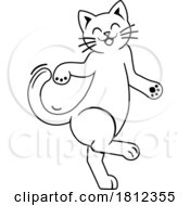Poster, Art Print Of Cat Kitten Pet Animal Dancing Mascot Design Icon