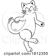 06/03/2024 - Cat Kitten Pet Animal Dancing Mascot Design Icon