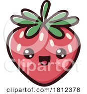 Happy Strawberry Kawaii Mascot