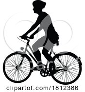 Bike and Bicyclist Silhouette by AtStockIllustration #COLLC1812386-0021